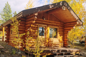 Cozy but airy little cabin with a deck.