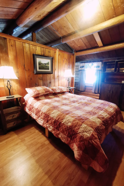 Large bed in bedroom 