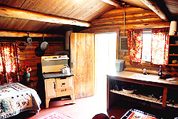 example of the wood stove to be found in the cabins