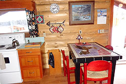 Dining area with mosaic table